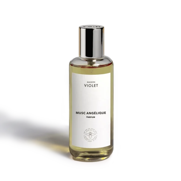 Musc Angélique perfume bottle by Maison Violet with a sleek, minimalistic design